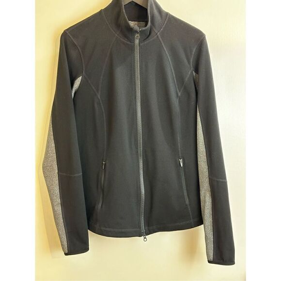 Zella women’s black and silver double zip jacket size 1X - Picture 1 of 11